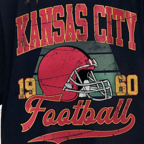 Kansas City Football Vintage Style Crewneck Sweatshirt 17 - Picture 2 of 5